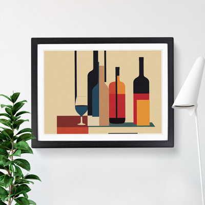 XH1022-10169X Wine Bottle Retro Art Vol.2 Abstract 1 Piece Single Picture Frame Wall Art