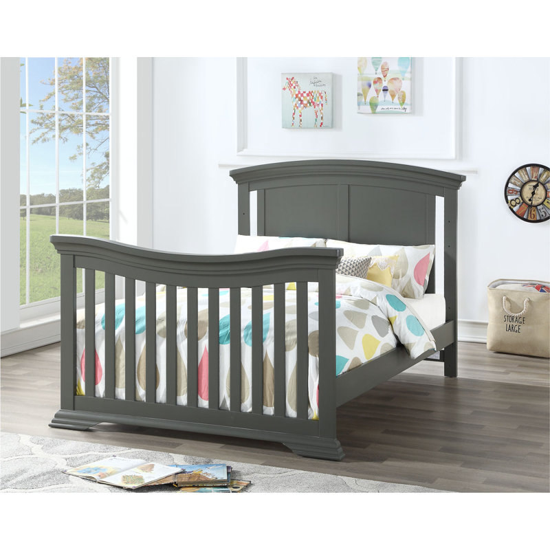 Lit de bébé convertible 4-en-1 Deon, Gris orage foncé
