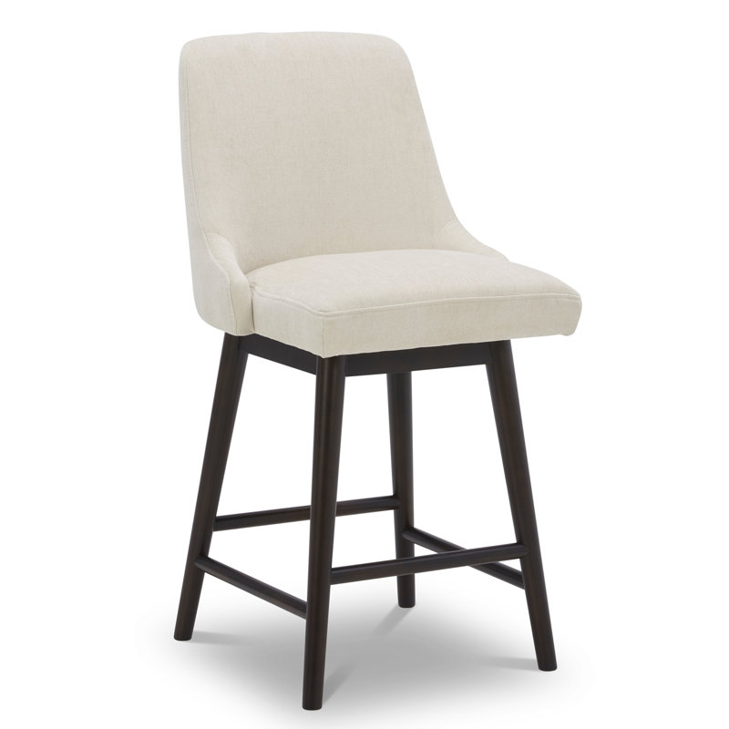 Tabouret de comptoir pivotant 26 po Luong, Velours crème