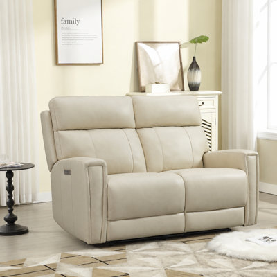 Rumalda 60'' Leather Power Reclining Loveseat