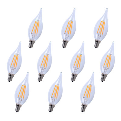 4 W (équivalent à 40 W), DEL CA10, ampoule à intensité variable, culot candélabre de type E12