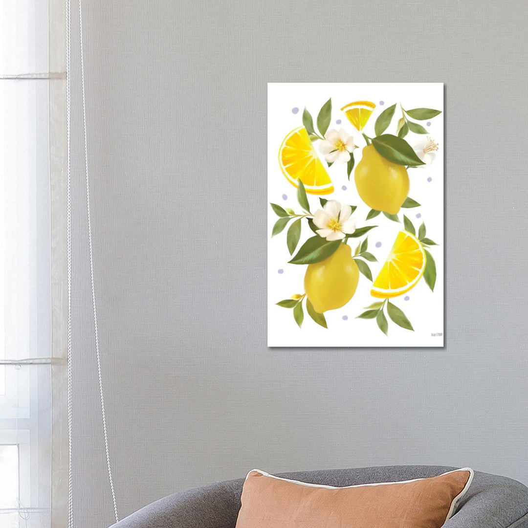 Citrus Lemon Botanical by House Fenway - Wrapped Canvas Print