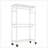 Heavy Duty 3-Tier Adjustable Wire Shelving Clothes Rack with 2 Rods, Side Hooks, and Lockable Wheels for Versatile Storage-128979006