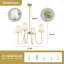 Lustre 4 lumières à abat-jour transitionnel en tissu avec abat-jour blanc-272257914