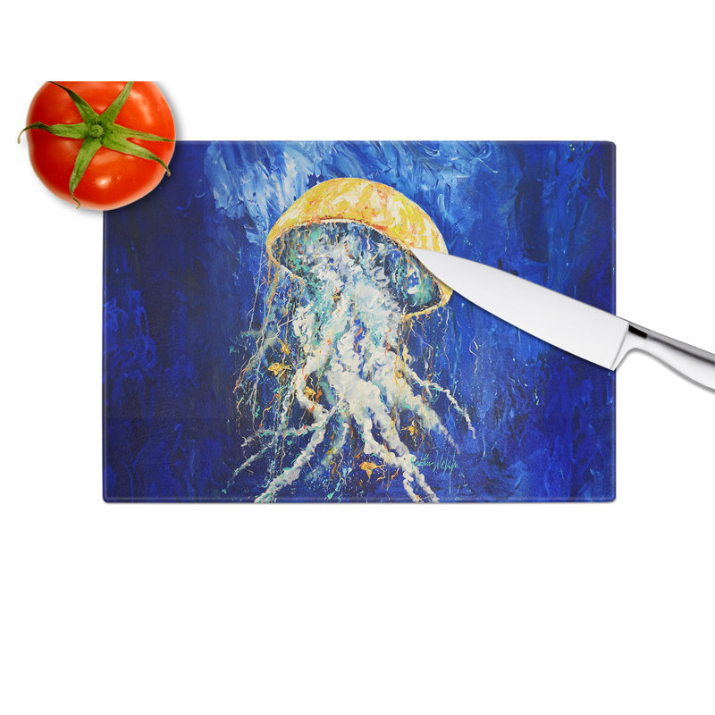 Free Fall Jellyfish Glass Cutting Board