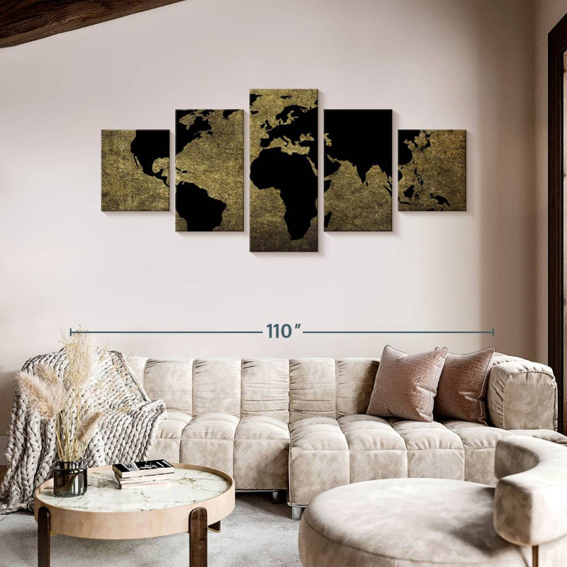 Black Grunge World Ivan, 42" H x 92" W