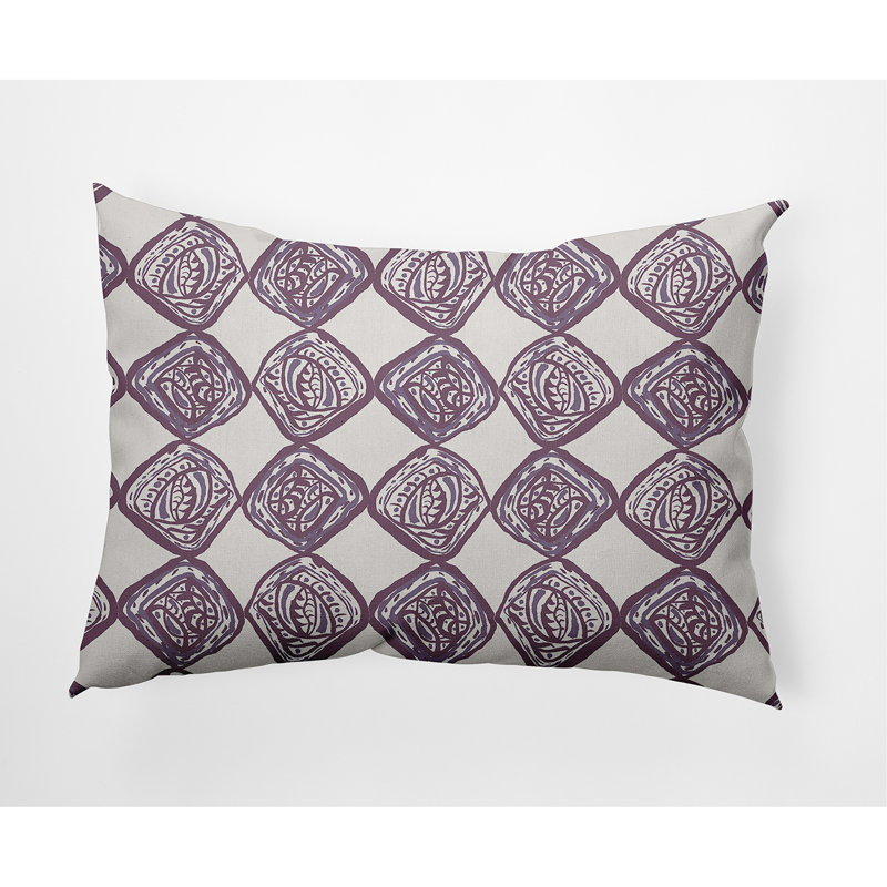 Housse de coussin carrée/insert, Violet, Géométrique 2