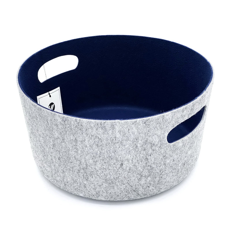 Latitude Run® Fabric Decorative Bin, Navy/Gray