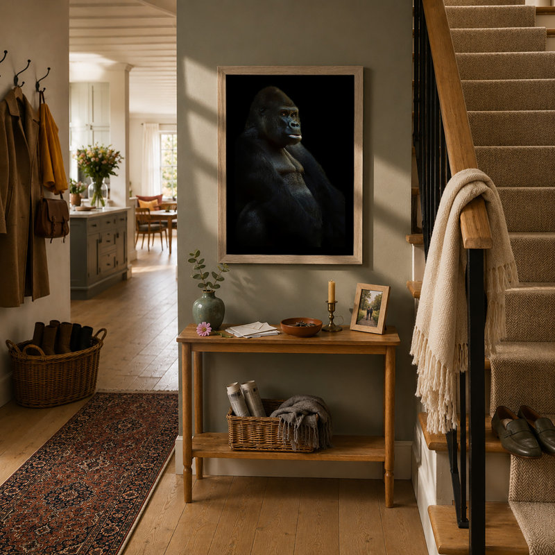 Gorilla In Shadow Modern - Print, A2 - 59.4 x 42.0 cm, Oak
