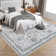 Vintage Rugs Machine Washable Non-Slip Kitchen Rug Low Pile Ultra-Thin Floor Mat No-Shedding Floral Print Indoor Carpet Boho Decorative Rugs for Bedroom Living Room