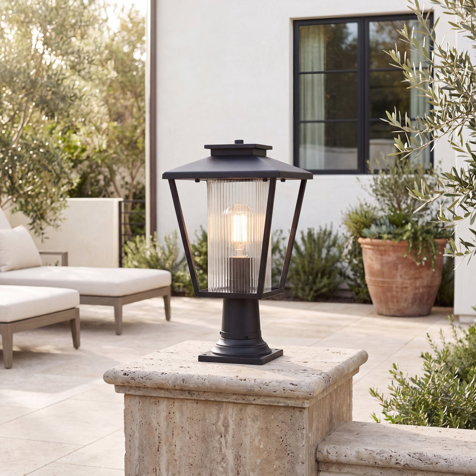 10" Iron Outdoor Post Light
