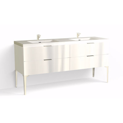 Avila 72" W Freestanding Double Bathroom Vanity with Dean Leg