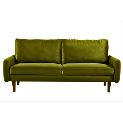 Modern Velvet Sofa, European Sleek Design Couch with Tapered Wooden Legs for Living Room