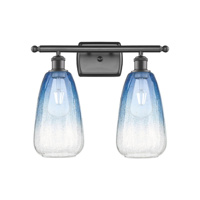 Glossop 2 - Light Vanity Light, Blue/Oil Rubbed Bronze