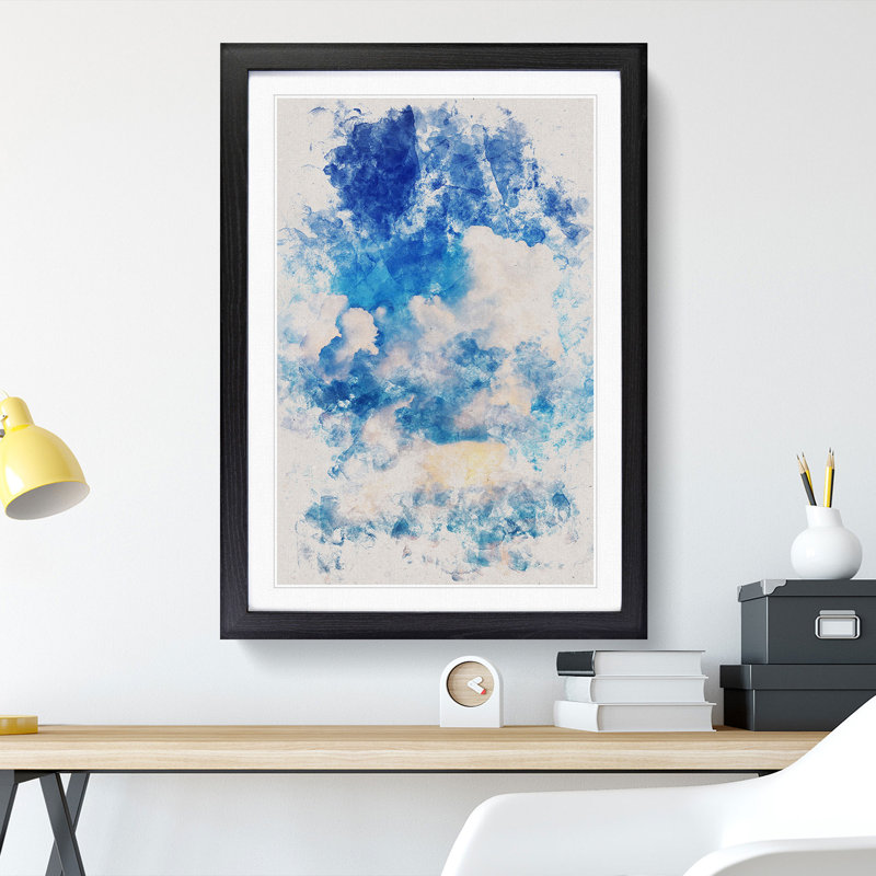 White Clouds - Picture Frame Graphic Art, Black Framed, 36cm H x 27cm W x 2cm D