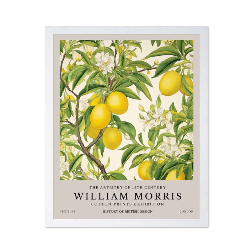 William Morris - Citronnier, Poster, White Framed, 08"H x 10"W