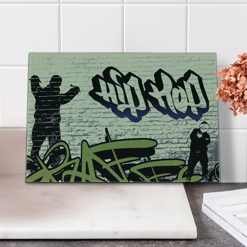 Multicolore planche à découper en verre trempé Ambesonne Hip Hop