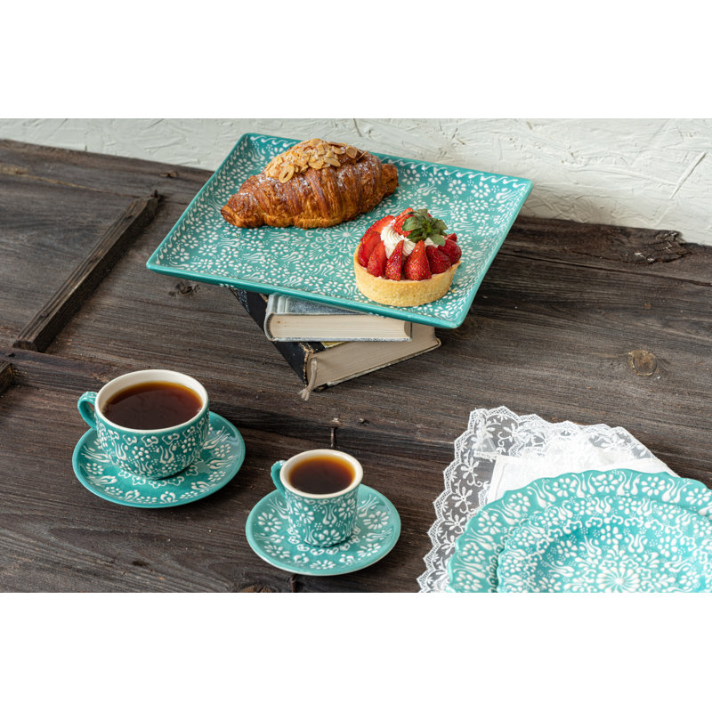Hand Painted Ceramic Ceramic, 2.5 oz, Green