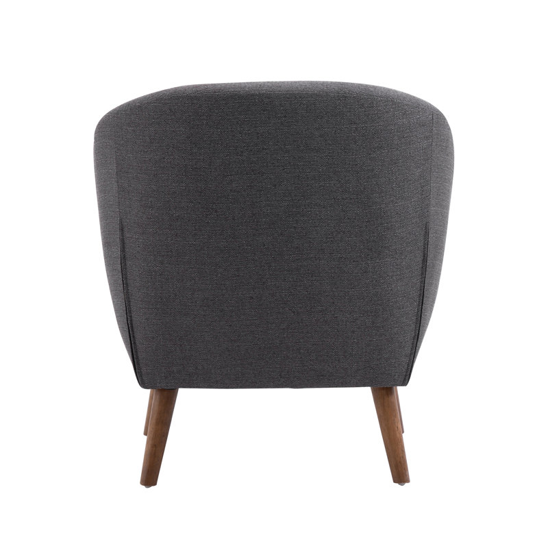 Upholstered Barrel Chair, Dark Grey