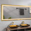 Miroir de salle de bain 84 po x 48 po à DEL avec façade et rétroéclairage, miroir de meuble-lavabo mural, anti-buée, mémoire, 3 couleurs, réglable en continu-115297023