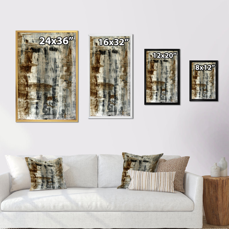 Art moderne gris et bleu II 2FL47715, Cadre noir, H 20 po x l 12 po x P 1 po