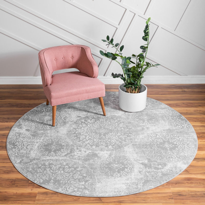 Tapis floral Brandt, Ovale 5 pi 3 po x 8 pi, Grey