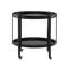 Chariot-bar Wyna avec tablettes en verre trempé, roulettes, bois noir 31 po