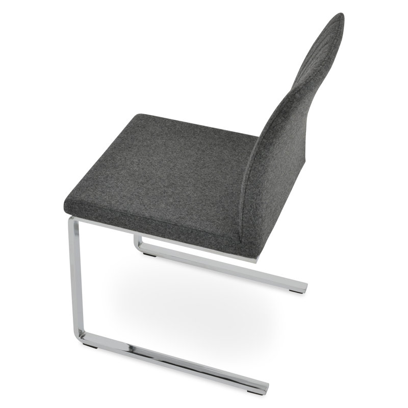 Zeyno Flat Dining Chair, Dark Gray