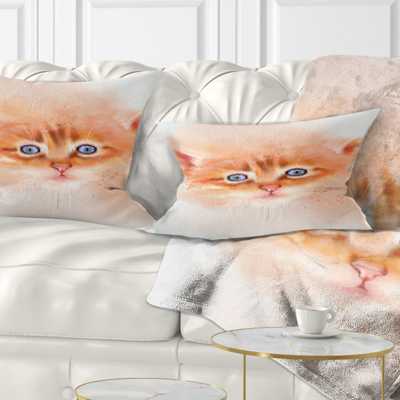 Coussin lombaire en aquarelle animal jolie