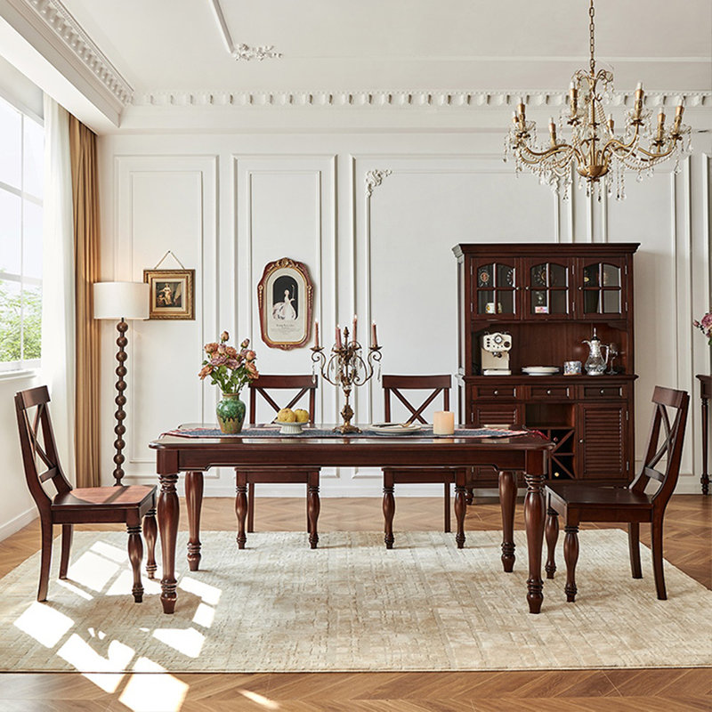 Antique solid wood table set