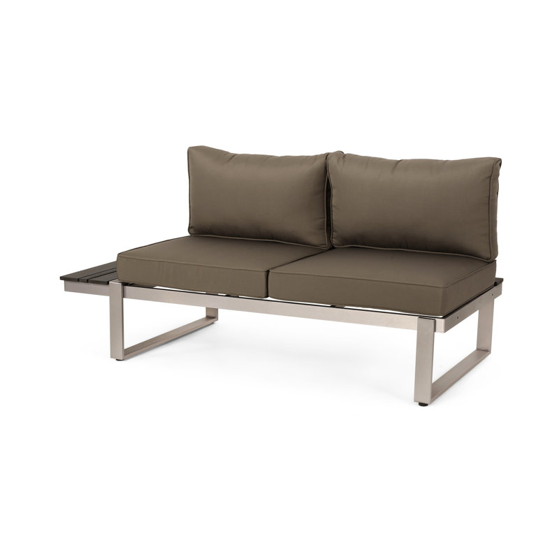 Fauteuil à gauche, couleur kaki. Siège de chaise en aluminium. 27,07 hauteur, 42,52 lb