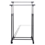 Rebrilliant Adjustable Clothes Rack 4 Castors 2 Hanging Rails