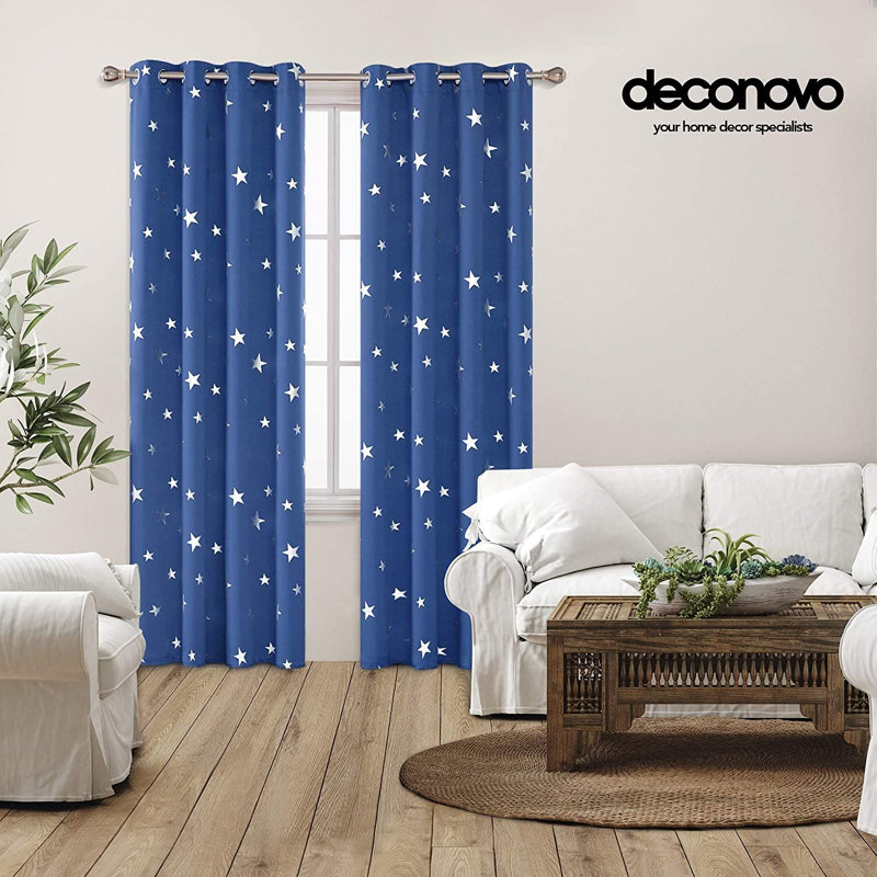 Blackout Curtain Pair, 132 W x 214 D cm, Blue