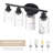 East Grove Home Builder Essentials Heritage Collection 25in 4-Light Bathroom Vanity and Wall Light with E26 Base Sockets (Lamps Sold Separately) and Hammered Glass in Matte Black-118016768-118016773