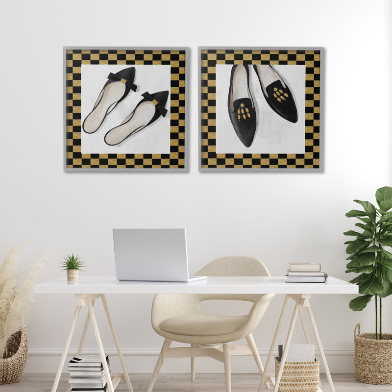 «Black Flats & Sliders», ensemble de 2 giclées encadrées par Lorenzo Collective, H 24 po x l 24 po