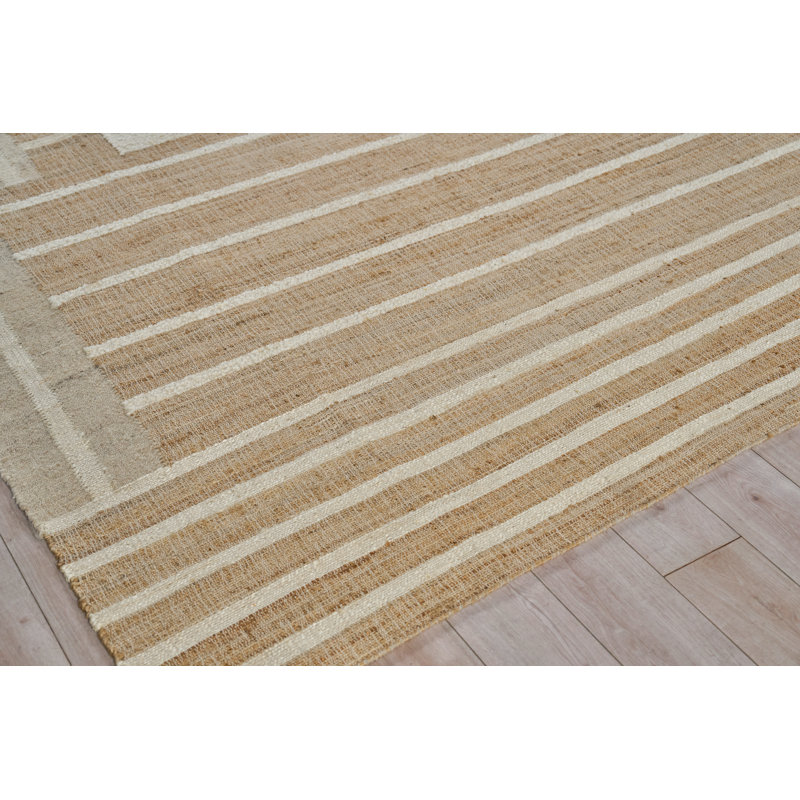 Pompano flatweave Wool/Jute Ivory/Beige Area Rug, 8'X10'