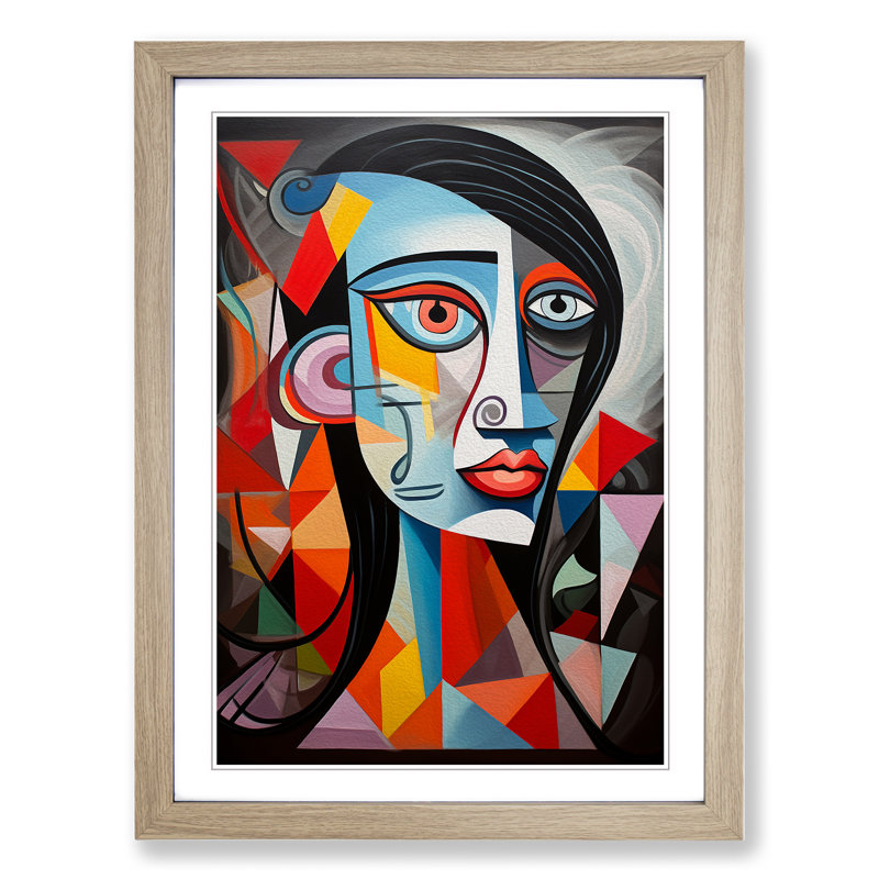 Pablo Picasso Contemporary - Framed Print, Oak Framed, 46cm H x 34cm W x 2cm D