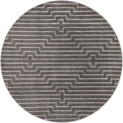 Contemporary Omotayo Area Rug Gray and Silver Color