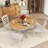 Roane 5 - Piece Extendable Dining Set with Round Extendable Dining Table and 4 Upholstered Dining Chairs-2033084710-2033084705-2033084704
