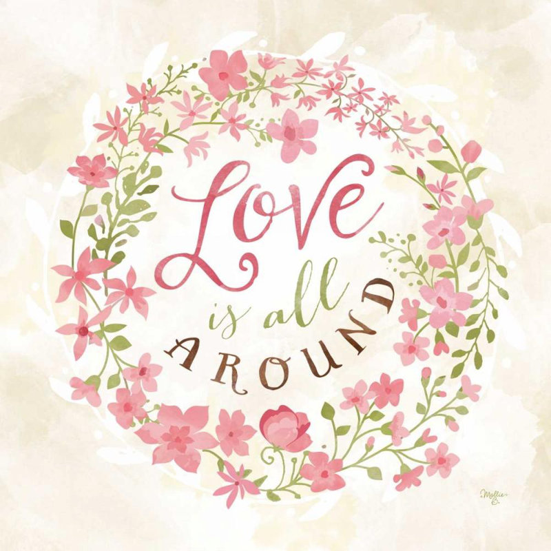 Toile tendue avec châssis Lark Manor ™ Mollie B., «Love is All Around», H 20 po x l 20 po