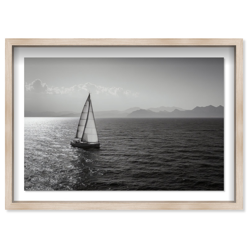 Edge Of Silence Print by Oliver Gal, 37.5"H x 55.5"W, Natural Oak Shadowbox