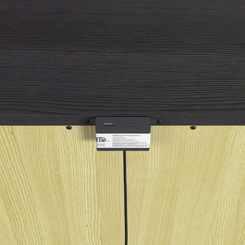 Gaelle 2-Drawer Nightstand with USB in Black