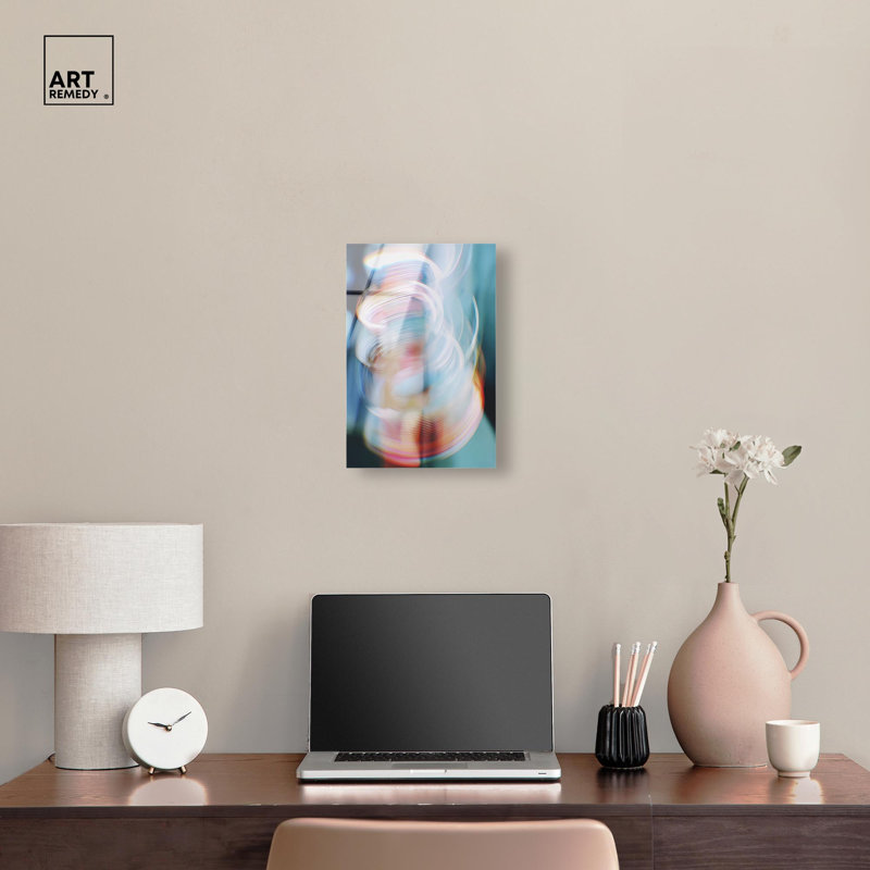 Décoration murale abstraite Swirling Light II par Art Remedy, prête à être accrochée, H 15 po x l 10 po