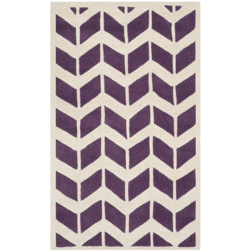 Deedie Hand Tufted Wool Chevron Rug, Rectangle 3' x 5'