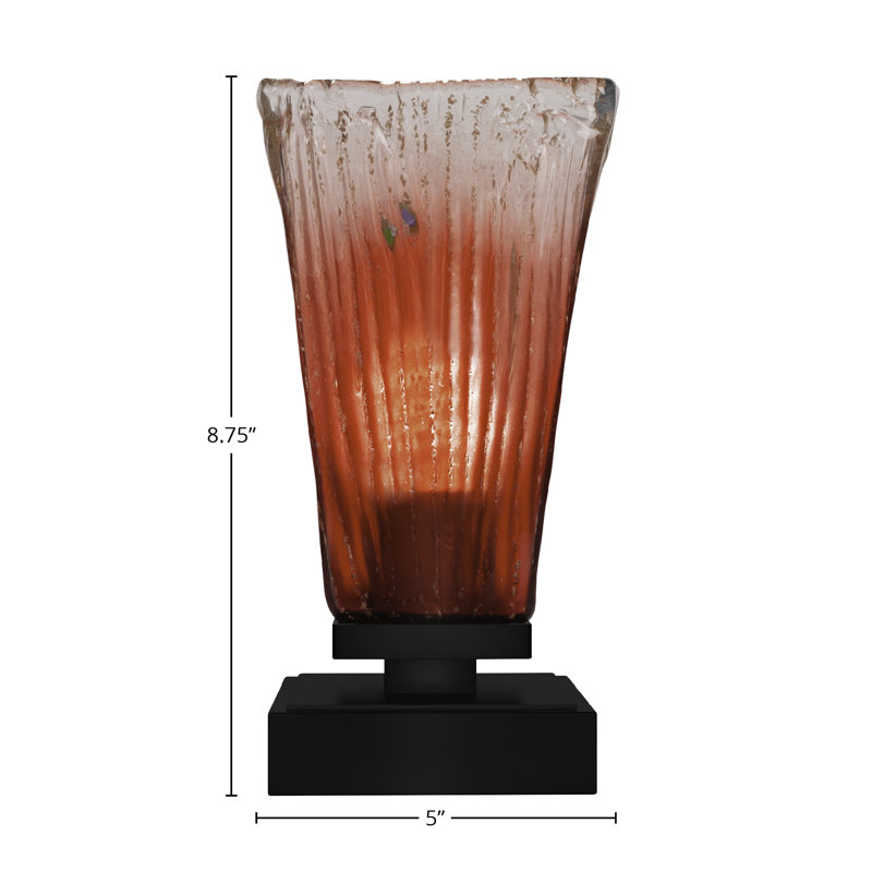 Lampe d'appoint avec verre 5 po Lannah, Noir mat, Rouge