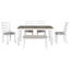 Ensemble de table de salle à manger de style rustique 6 pièces avec 4 chaises rembourrées et un banc (brun et blanc délavé)