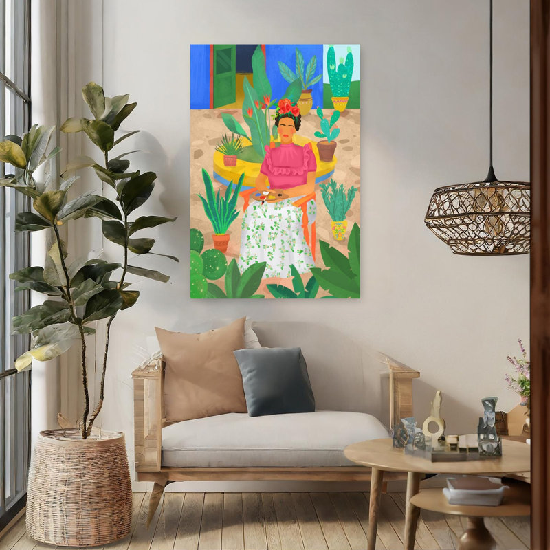 Art contemporain, paysage contemporain, cactus abstrait, art de la nature, H 48 po x l 32 po