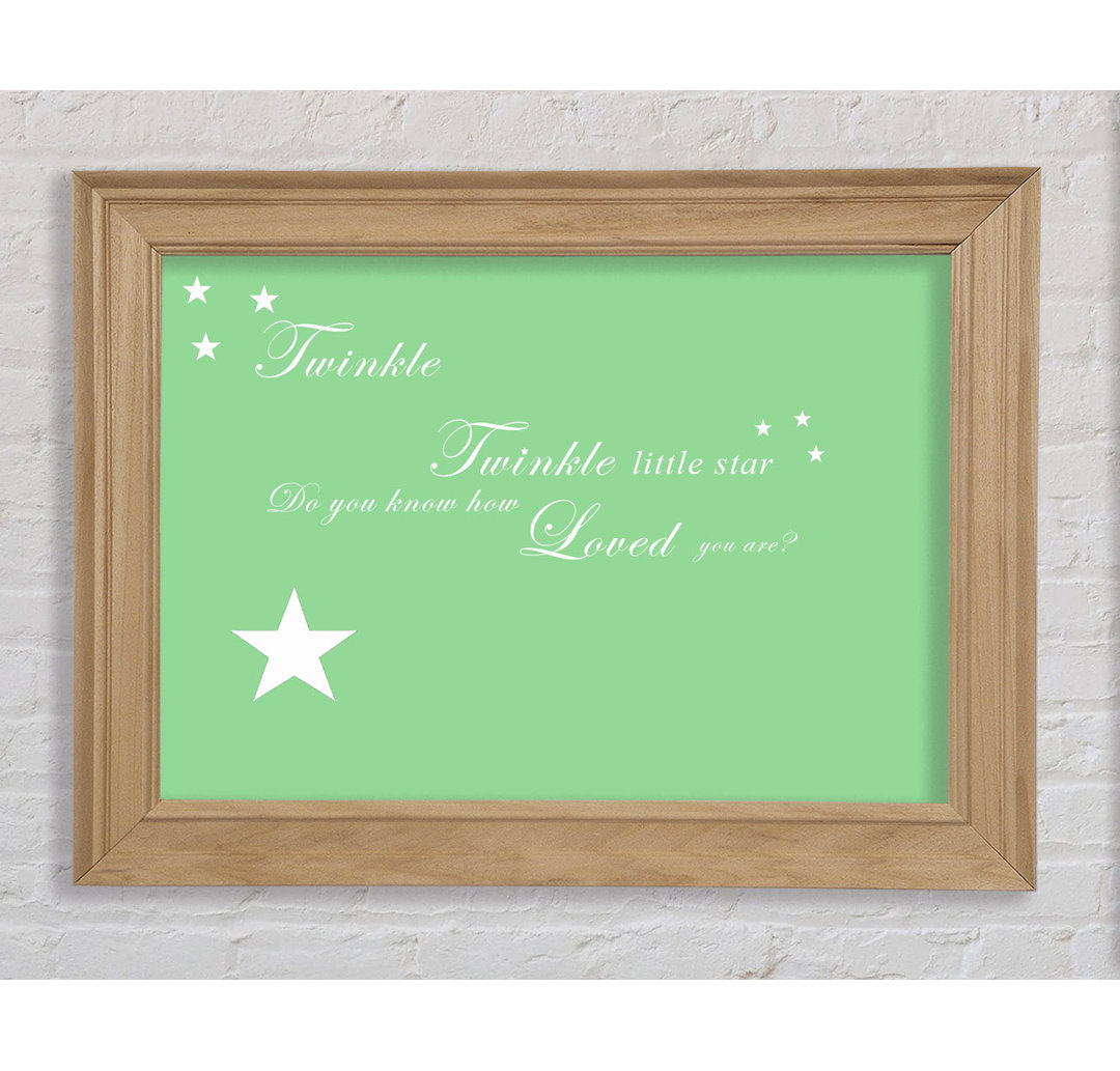 Kinderzimmer Zitat Twinkle Twinkle Little Star 1 Grün - Einzelner Bilderrahmen Kunstdrucke auf Papier