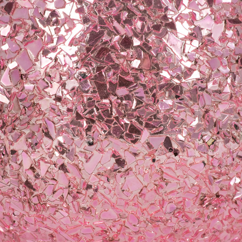 4" Glass Crackled Candle - Contemporary Glam 11oz Pink Santal Vanilla Scented Decorative Candle - Trendy Home Decor - Easy Candle Gift Idea.