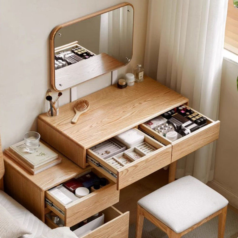 Makeup Vanity with Light mirror,4 drawers